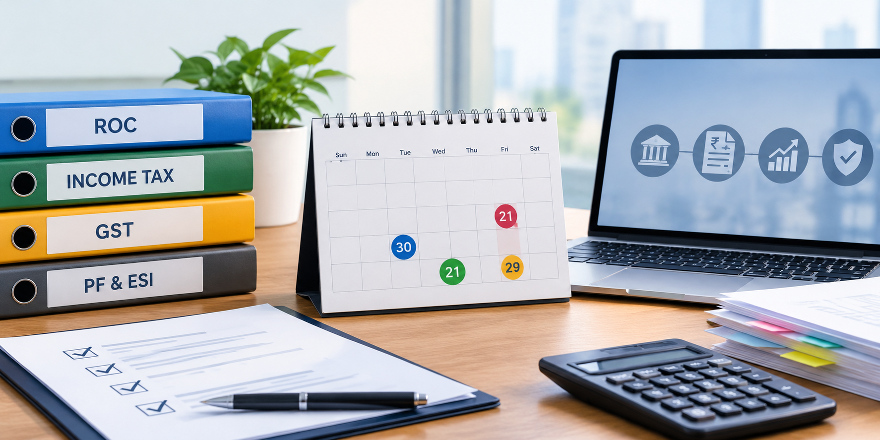 Annual compliance checklist and filing calendar for private limited companies in India for FY 2026-27.